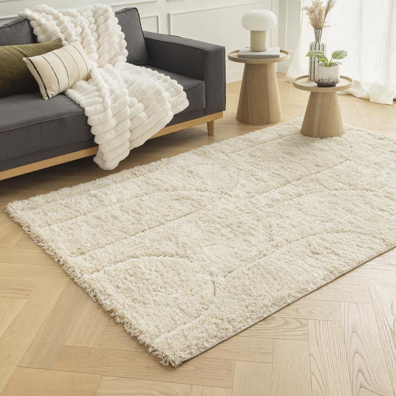 Tapis Salon Grand Tapis pour Chambre Shaggy Tapis Moelleux Lavable Tapis de  Sol Doux pour la Décoration Intérieure (Blanc Gris, 120 x 170 cm) :  : Cuisine et Maison