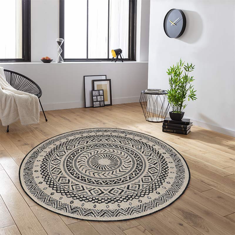Tapis tissé plat rond