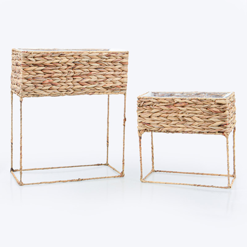 Cache-pot rectangulaire sur pied