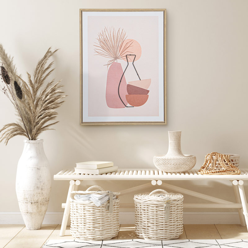 Toile imprimée relief 'Vases' 
