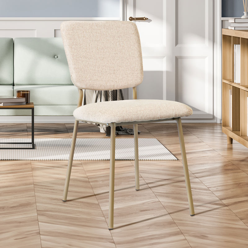 Chaise 'Evane' imitation lin beige