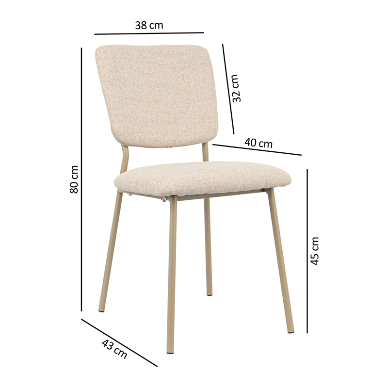 Chaise 'Evane' imitation lin beige