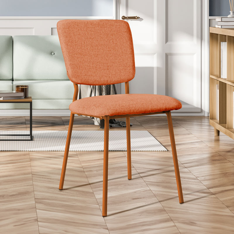 Chaise 'Evane' imitation lin terracotta