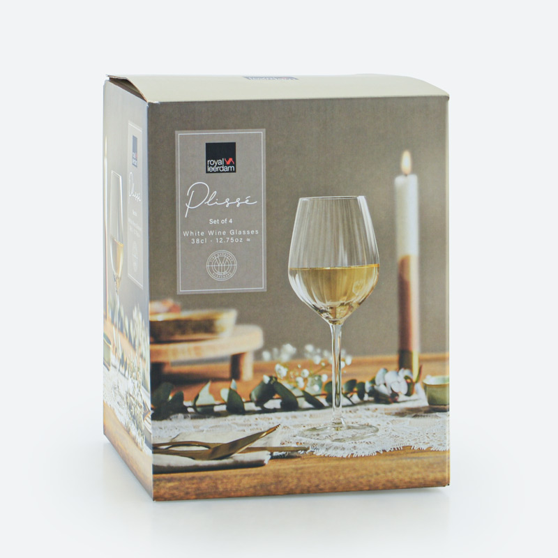 Lot de 4 verres à vin 'Plissé' 