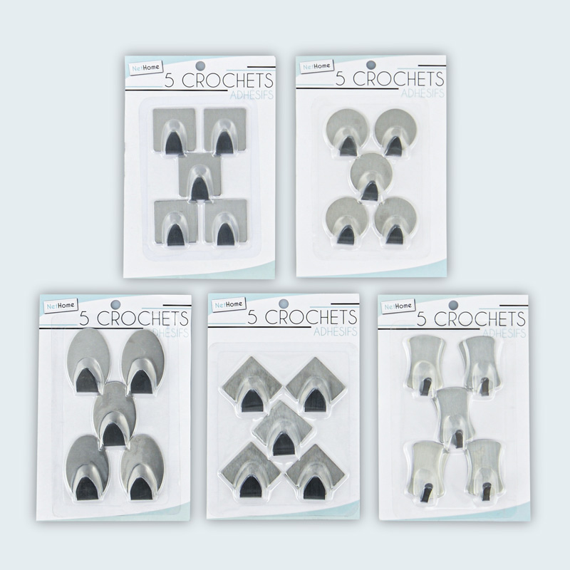 Lot de 5 crochets adhésifs 