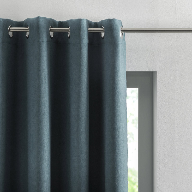 Rideau occultant 'Manelle' tissé bleu 