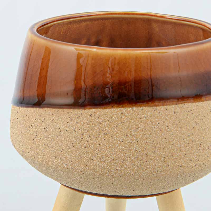 Vase sur pied terracotta 