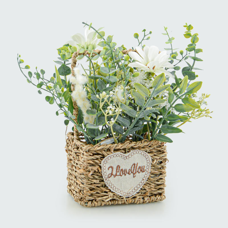 Petit paniers de fleurs artificielles 