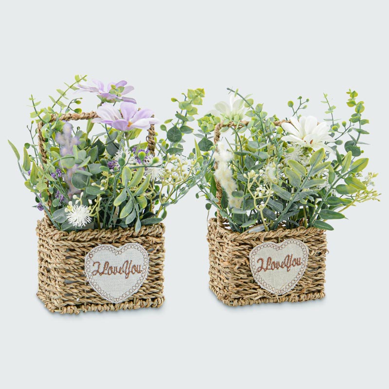 Petit paniers de fleurs artificielles 