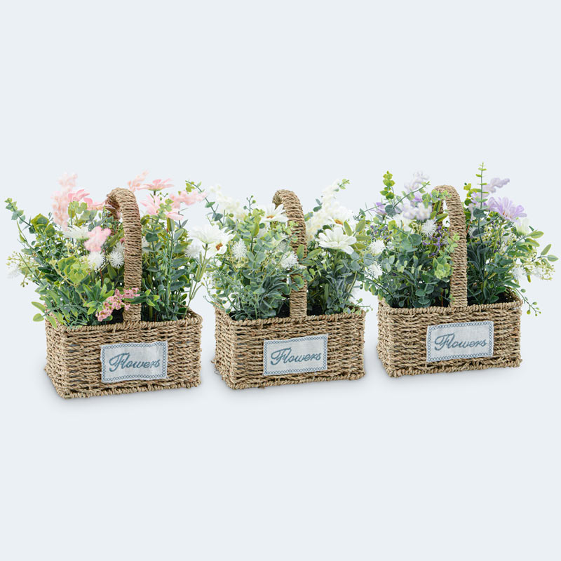 Petit paniers de fleurs artificielles 