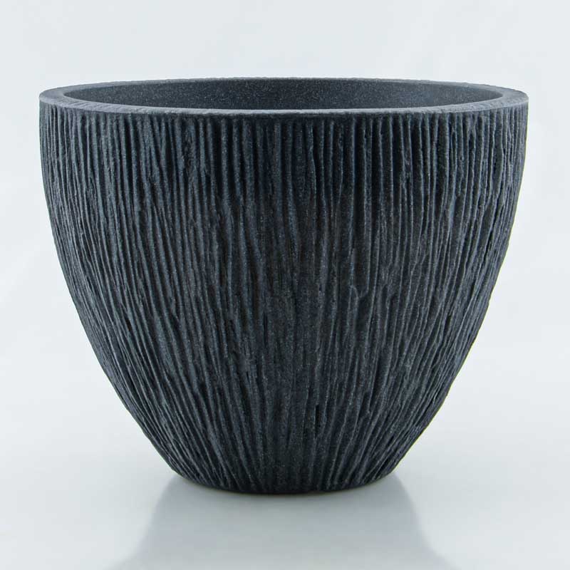 Pot rond évasé 'Lava' gris anthracite 24,5L