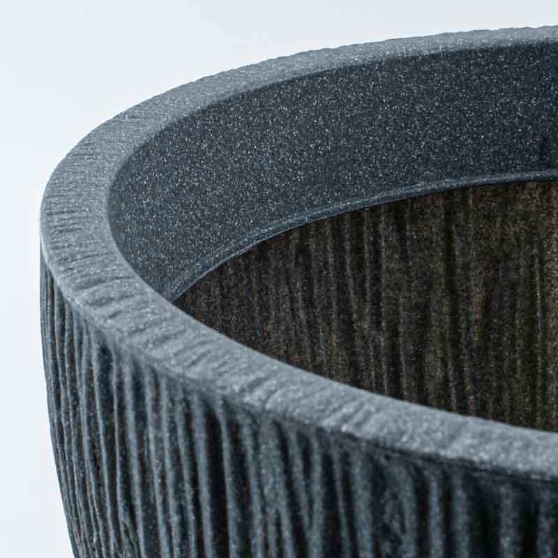 Pot rond évasé 'Lava' gris anthracite 24,5L
