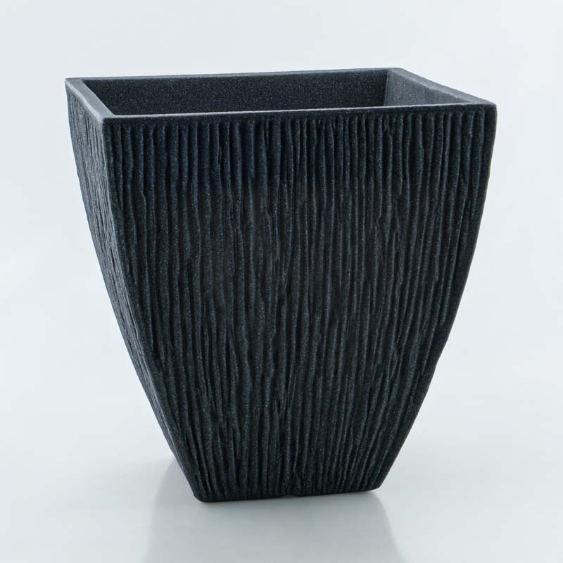 Pot carré évasé 'Lava' gris anthracite 40L