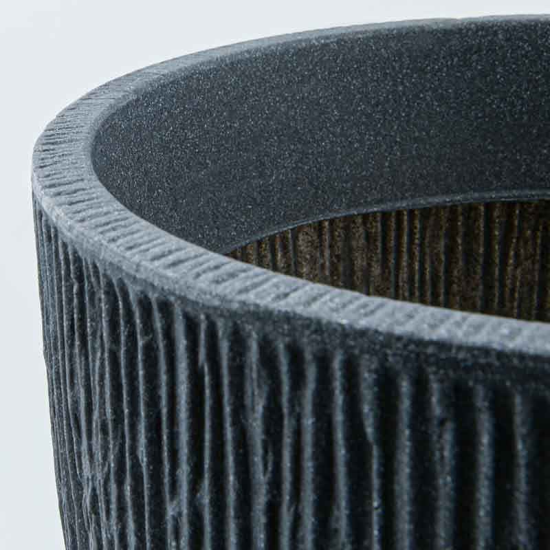 Pot rond haut 'Lava' gris anthracite 46L