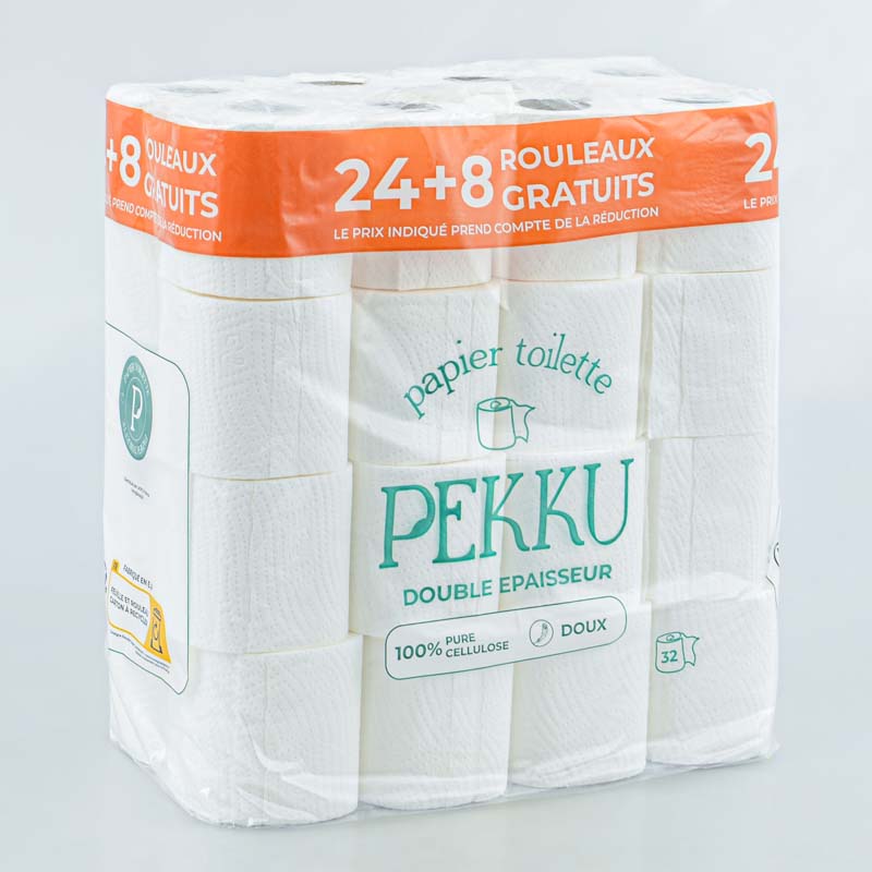 Lot de 32 rouleaux papier toilette blanc 