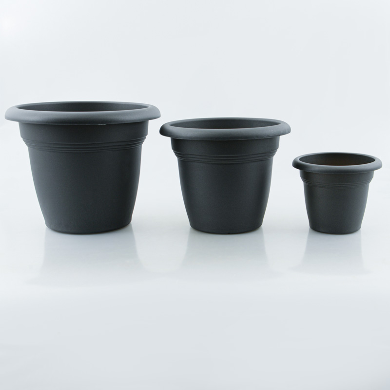 Pot de fleur rond 'Meditera' anthracite