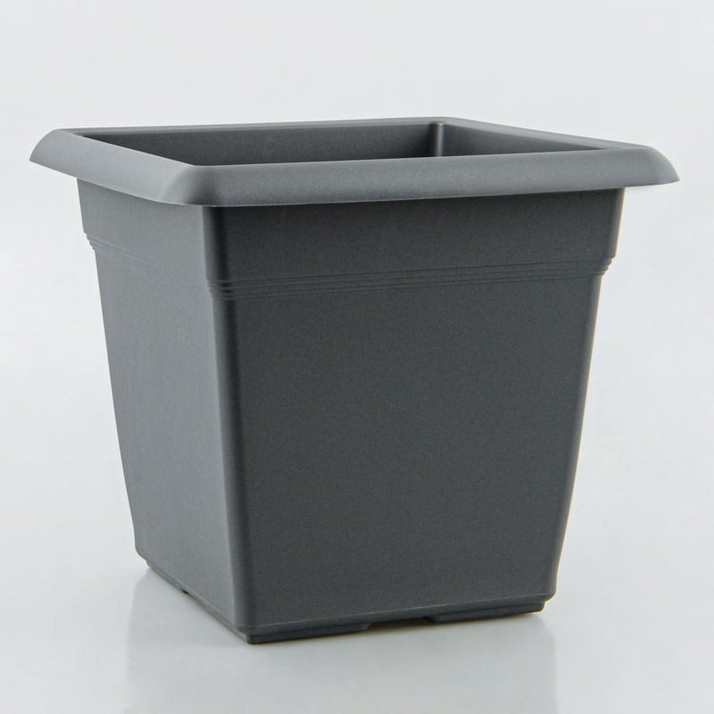 Pot de fleurs carré 'Meditera' anthracite