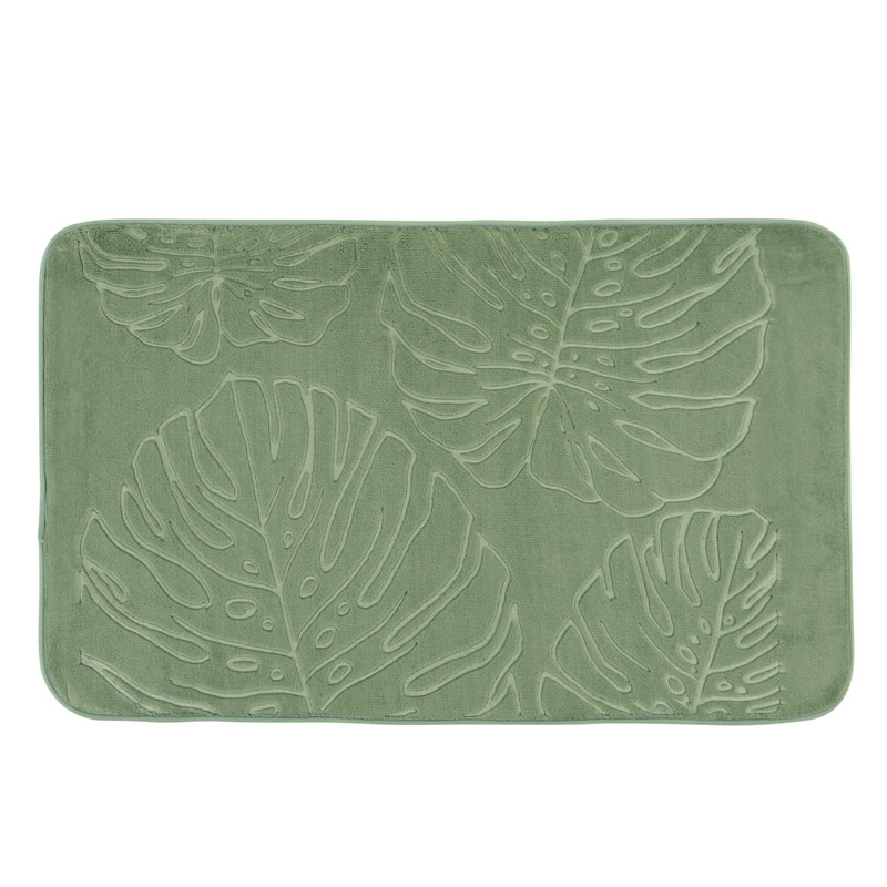 Tapis de salle de bain 'Leaves' vert sauge
