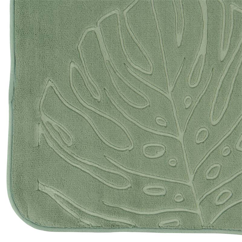 Tapis de salle de bain 'Leaves' vert sauge