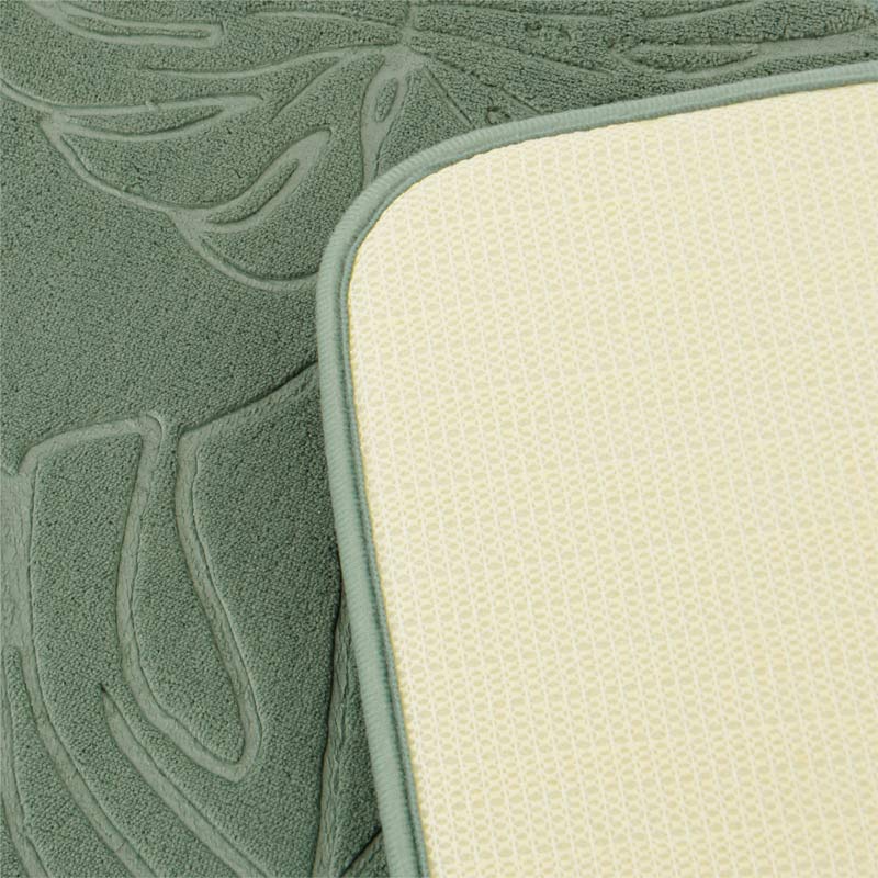 Tapis de salle de bain 'Leaves' vert sauge