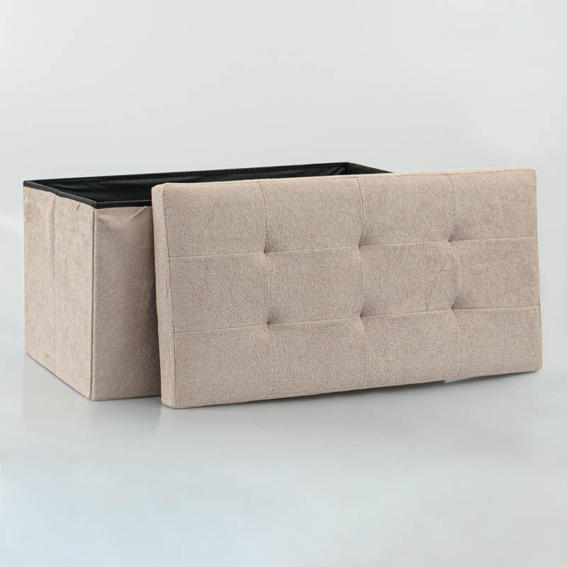 Banc de rangement pliable 'Luxury' beige