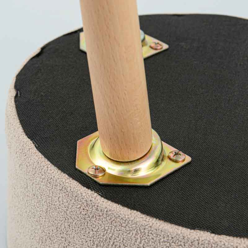 Tabouret coffre rond 'Luxury' beige