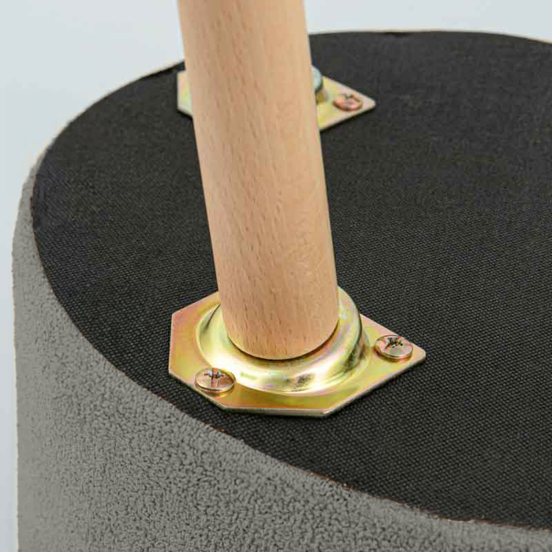 Tabouret coffre rond 'Luxury' gris