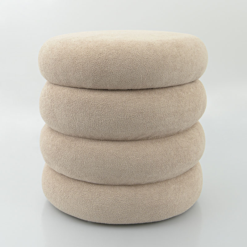 Pouf fluffy 'Luxury' beige