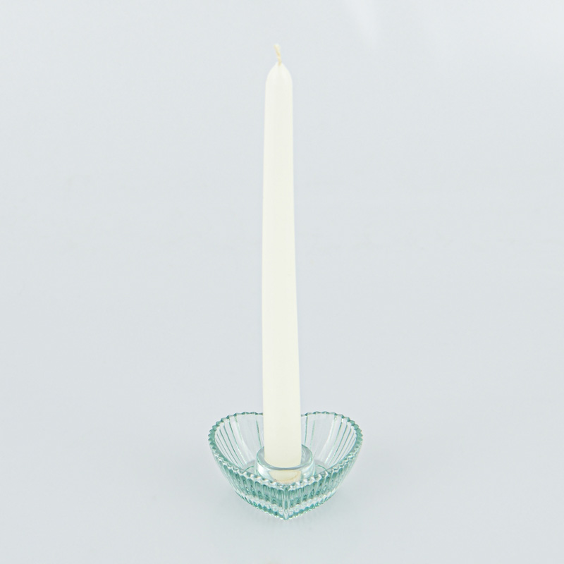 Porte-bougie en verre 'Coeur' 