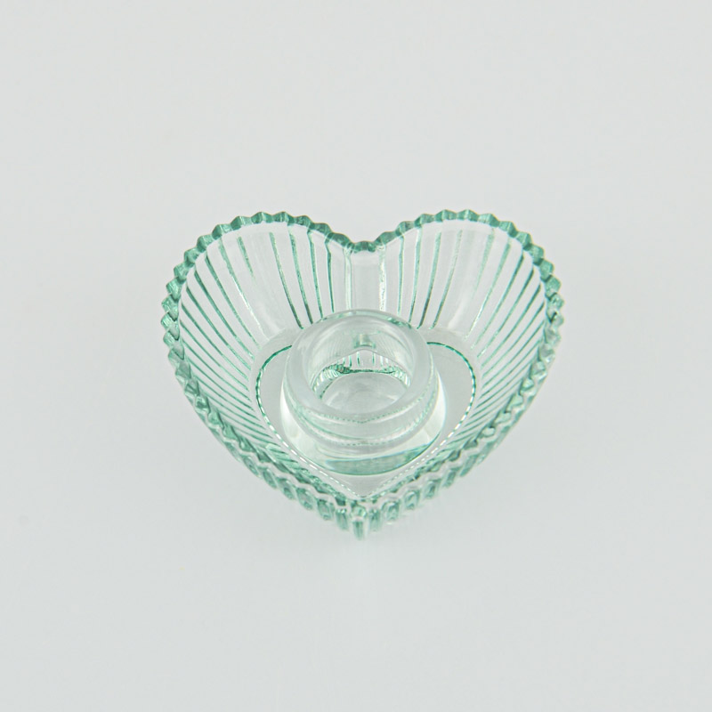 Porte-bougie en verre 'Coeur' 