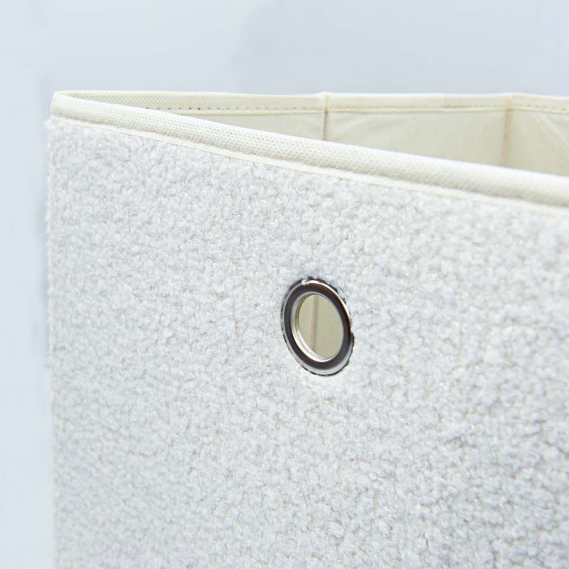 Bac de rangement imitation fourrure beige
