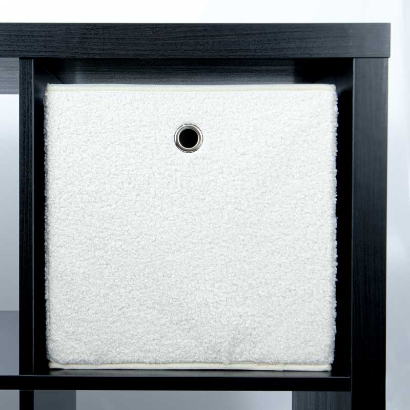 Bac de rangement imitation fourrure beige