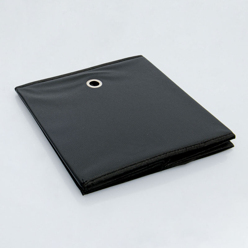 Bac de rangement imitation cuir noir