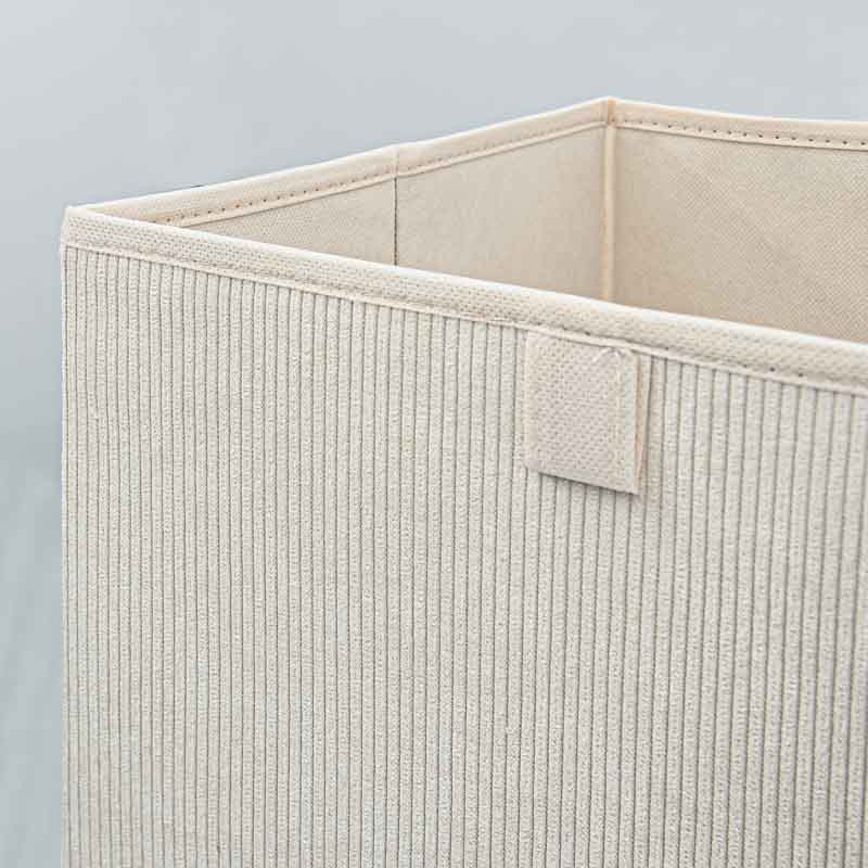 Bac de rangement imitation velours crème