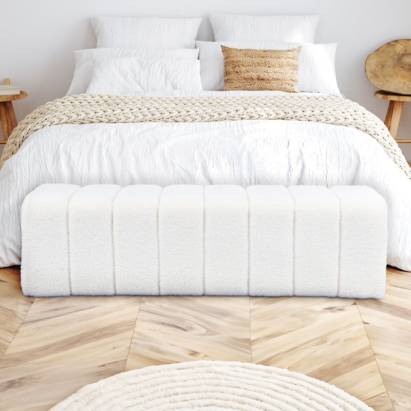 Bout de lit fluffy 'Ottawa' blanc