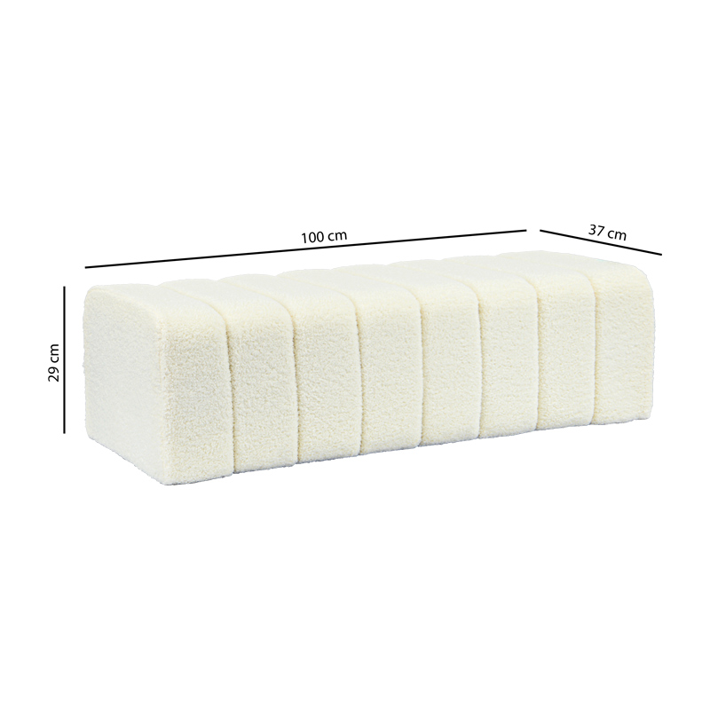 Bout de lit fluffy 'Ottawa' blanc
