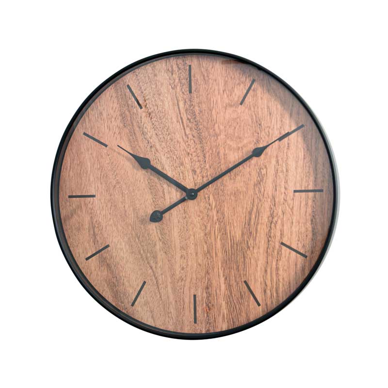Horloge murale 'Serenity' noir et bois