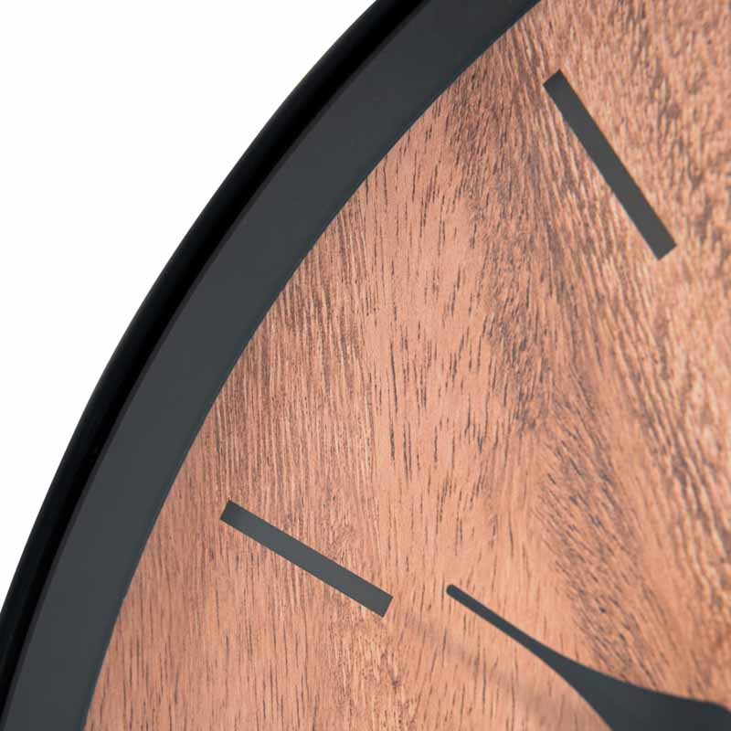 Horloge murale 'Serenity' noir et bois