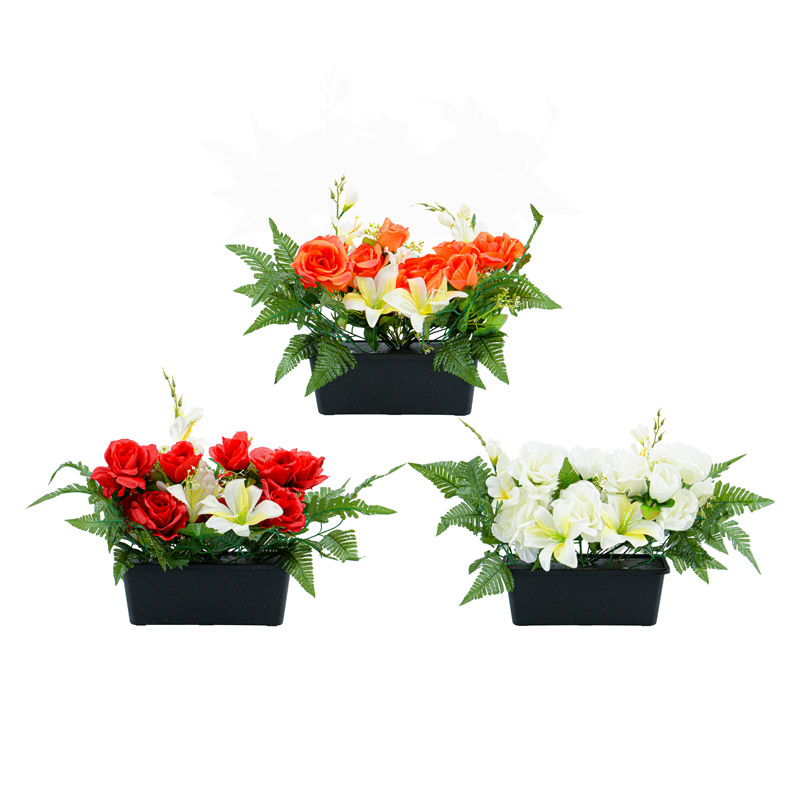 Jardinière de fleurs artificielles 