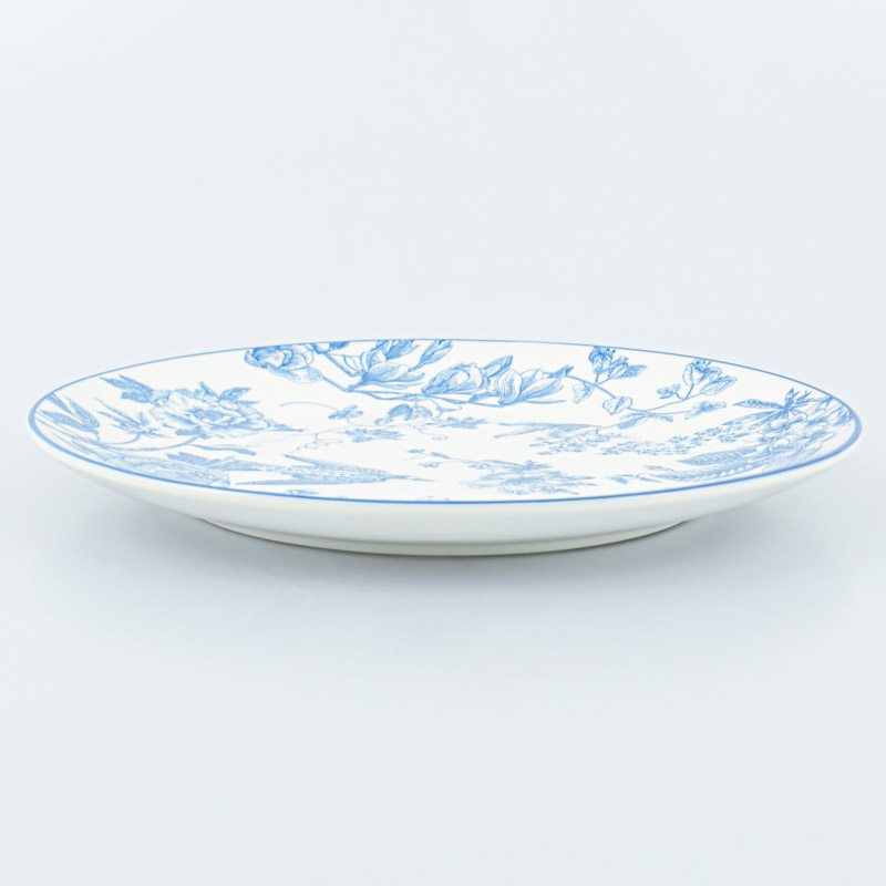 Assiette plate 'Eleonore' bleue en porcelaine
