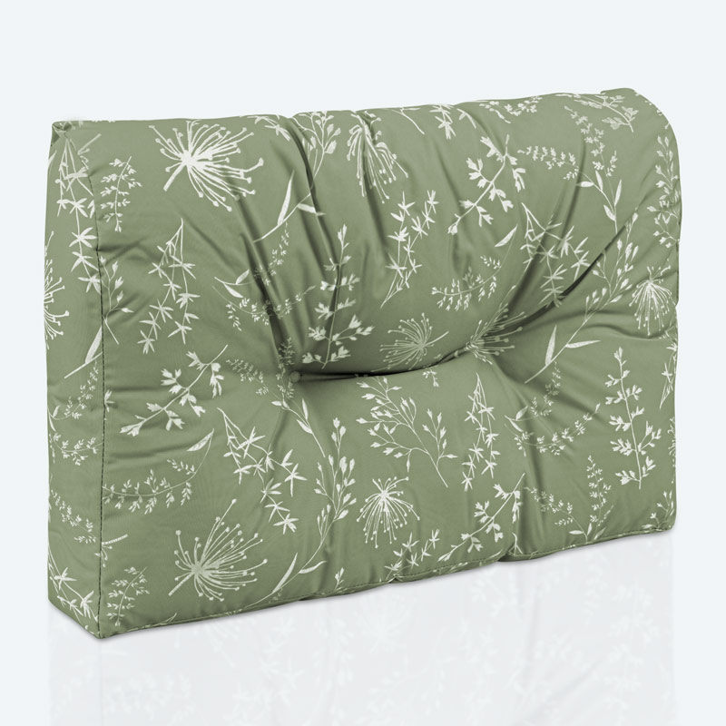 Coussin dossier imprimé 'Castellane' kaki
