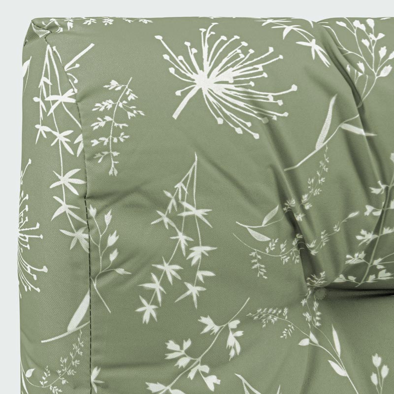Coussin dossier imprimé 'Castellane' kaki