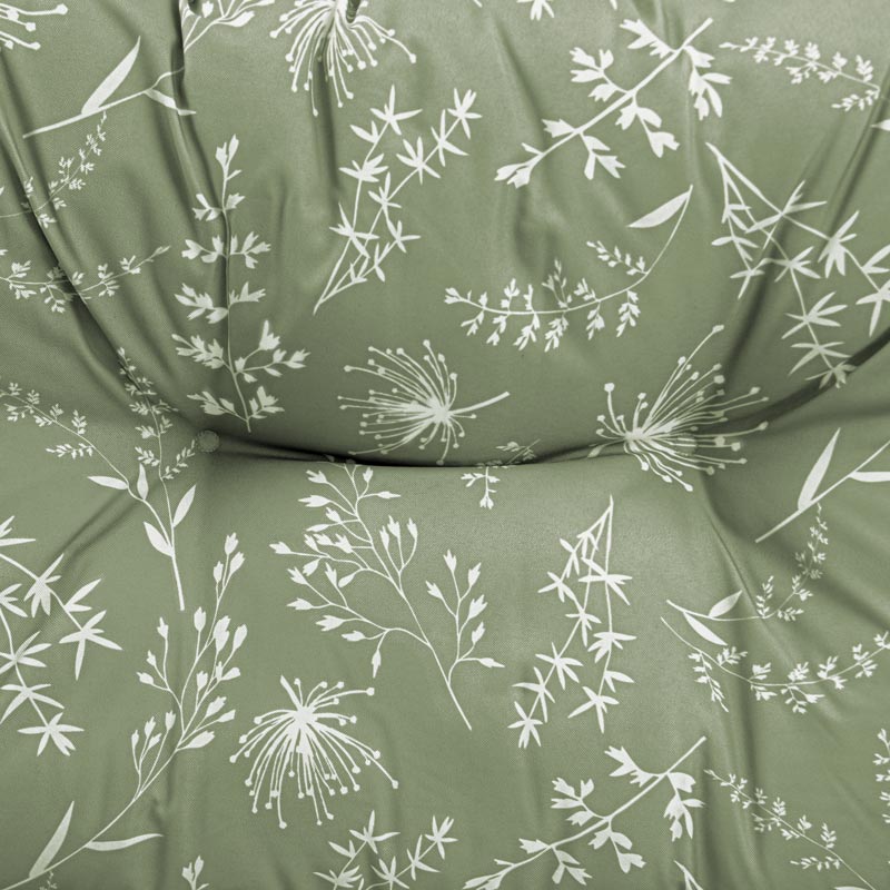 Coussin dossier imprimé 'Castellane' kaki