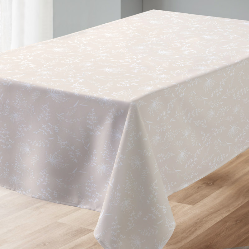 Nappe déperlante imprimée 'Castellane' beige