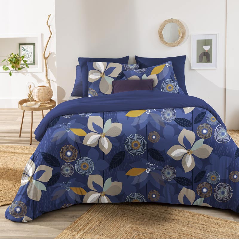 Parure de lit 'Mahlia' bleue