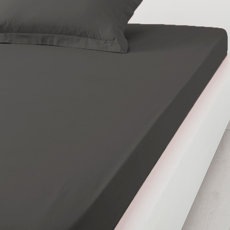 Drap housse 'Mood' anthracite en coton