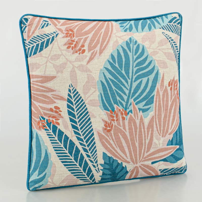 Coussin imprimé 'Caly' bleu