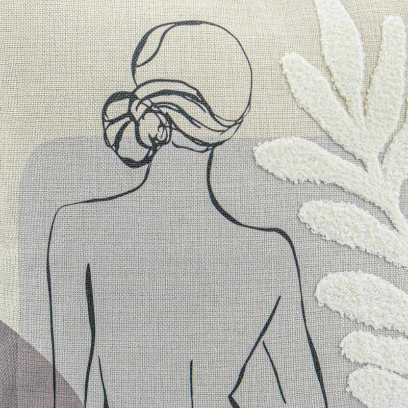 Coussin imprimé tufté 'Lady'