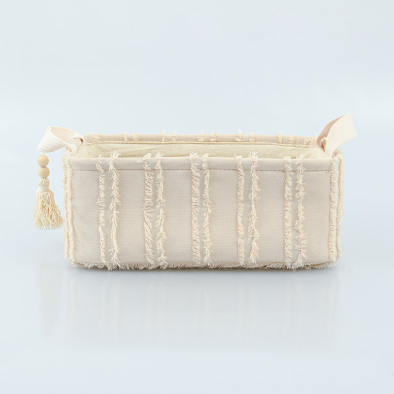Panier de rangement rectangle 'Mahe' écru