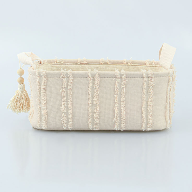 Panier de rangement rectangle 'Mahe' écru